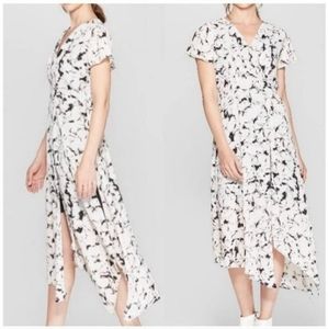 Prologue White Black Midi Dress Women’s Size M Colorblock 54” Long EUC